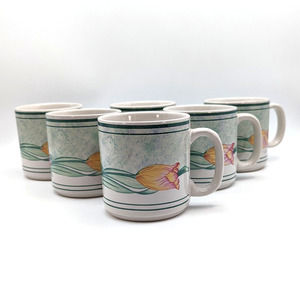 Oneida Tulip Garden Mug Stoneware Floral Pattern Coffee Mug PRICE PER EACH